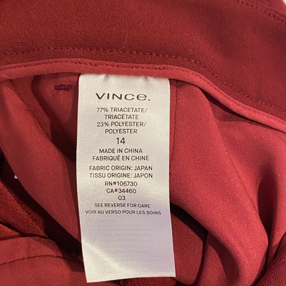 🌹 NWT VINCE Culotte in Deep Merlot | 14 | Gorgeous Drapey Luxe Fabric - Picture 4 of 7